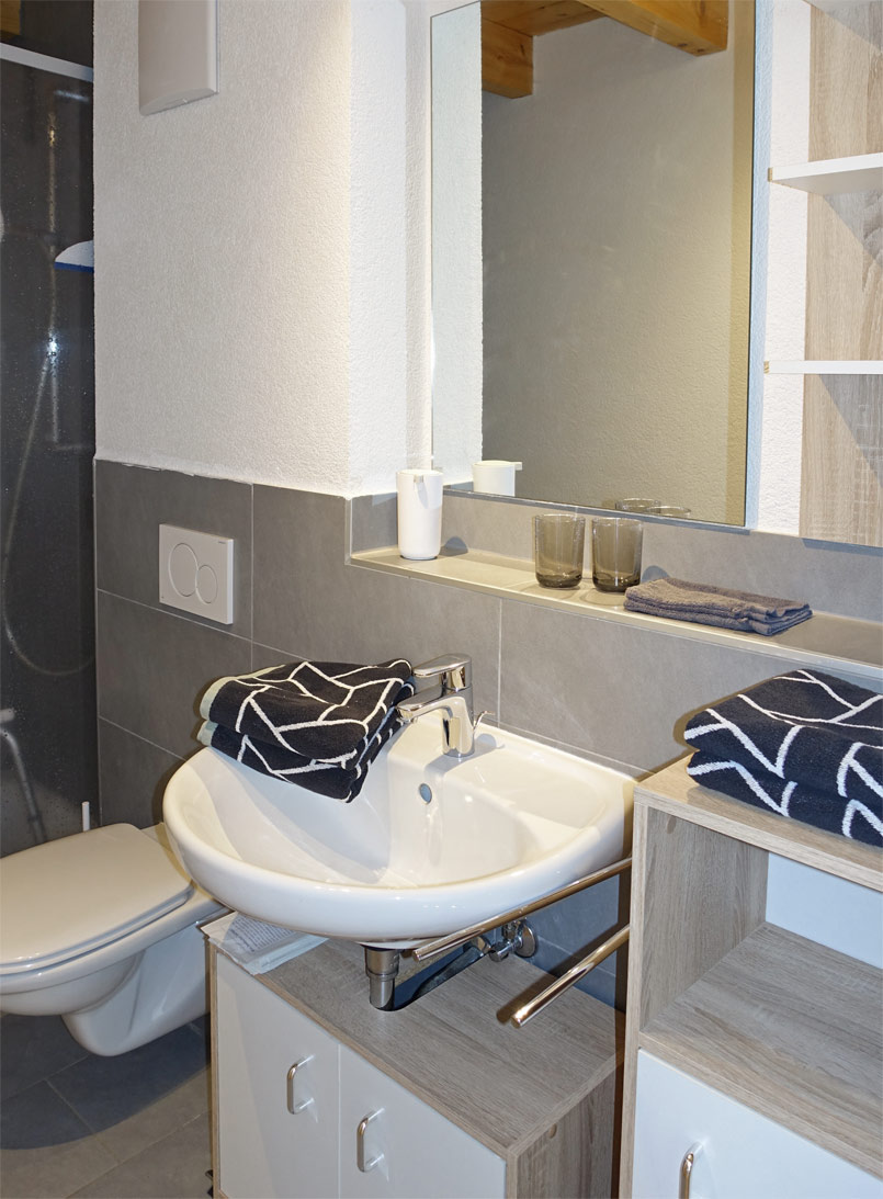 Badezimmer mit WC und Dusche